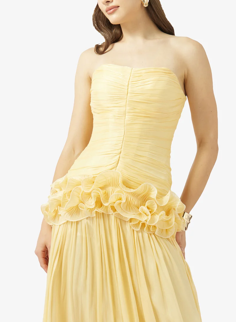 Ginger Boutique  Sweetheart Neckline Gather Detail Dropwaist Dress for Women | Best Price UAE